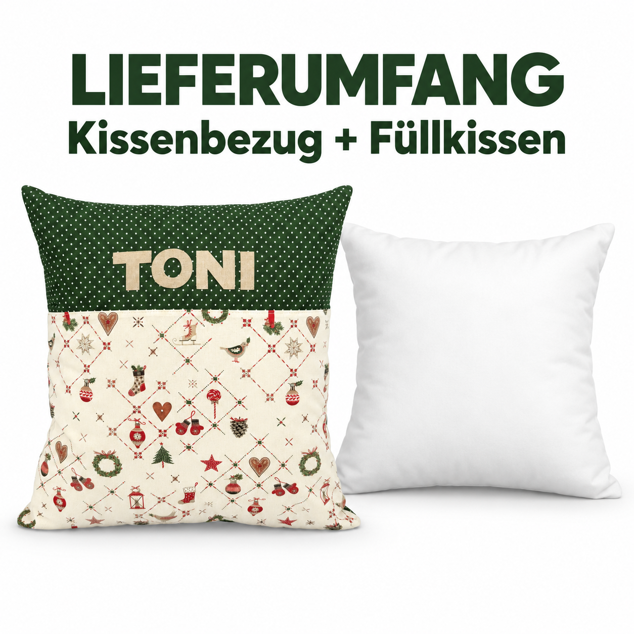 Personalisiertes Weihnachtskissen mit Wunschname