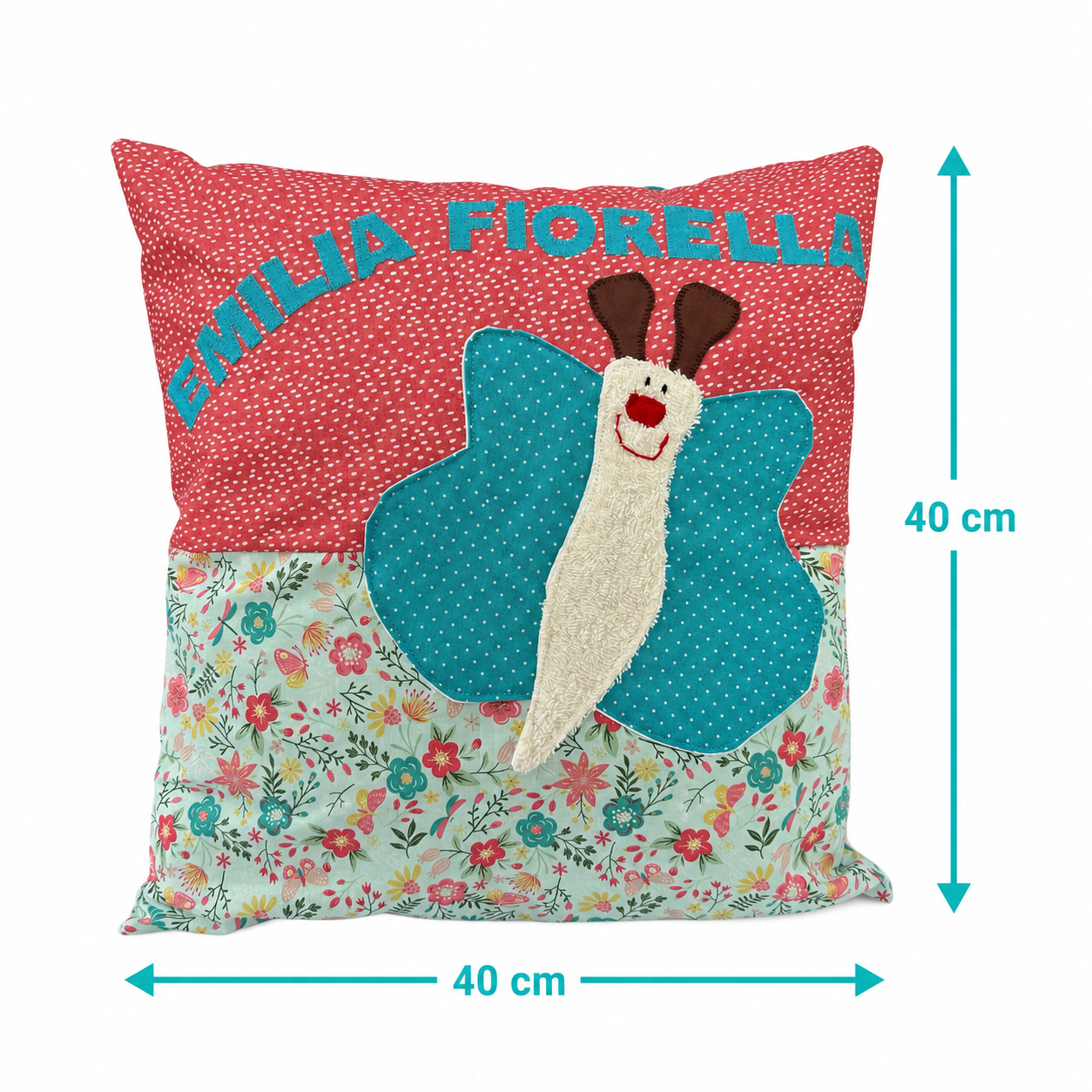 Kissen personalisiert mit Namen | Schmetterling Kinderkissen | Mädchenzimmer Deko