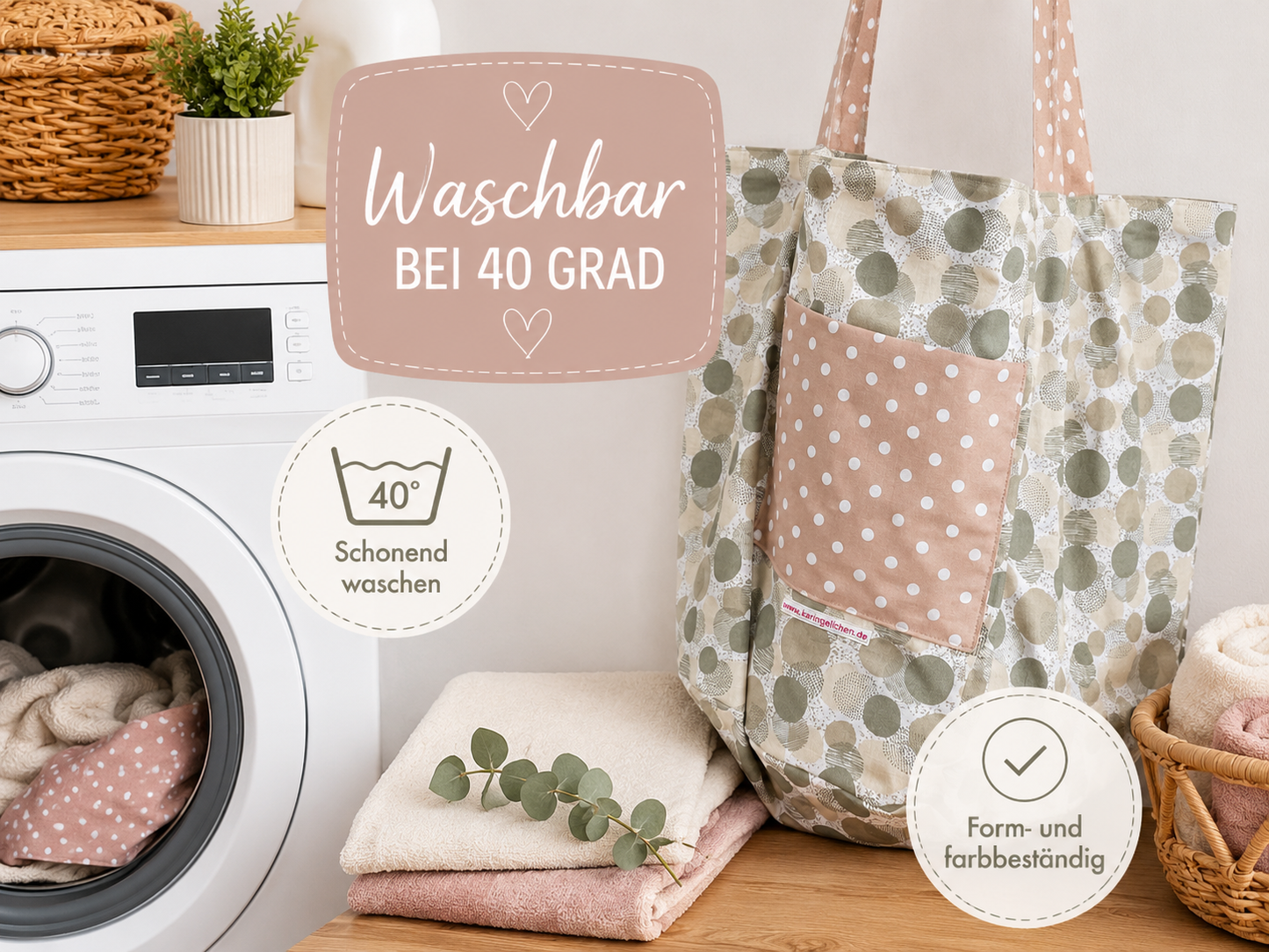 Tortentasche aus Baumwolle | Handgemachte Kuchentransporttasche | Wendetasche