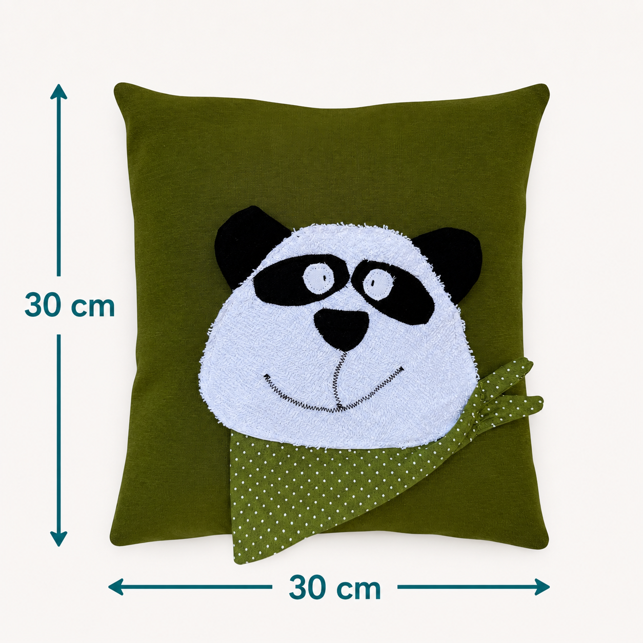 Reisekissen für Kinder Panda 30x30 – Handgemachtes Kuschelkissen