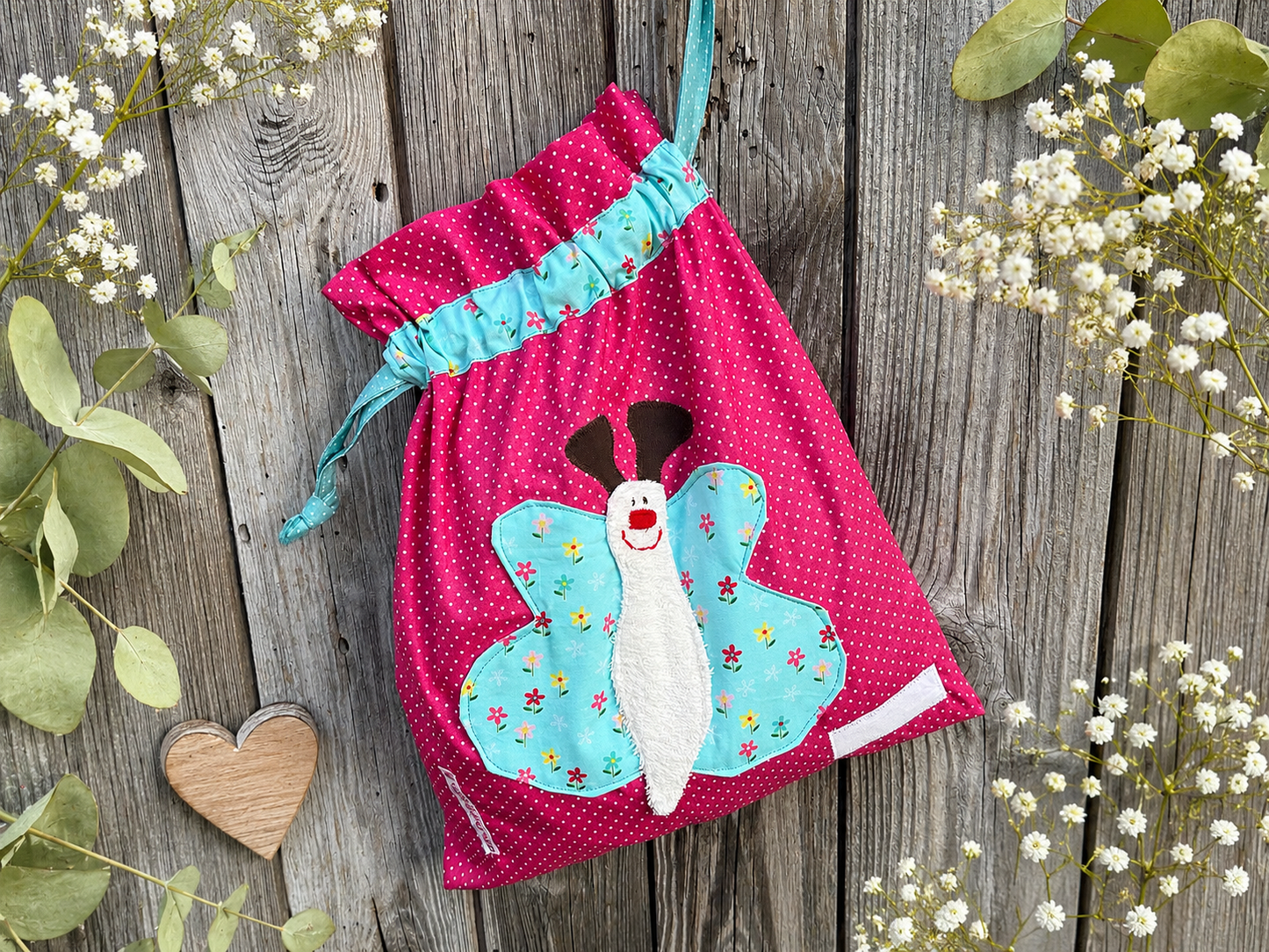 Nasstasche Schmetterling | Wetbag pink für Kita & Schwimmen | Geschenkideen erster Geburtstag