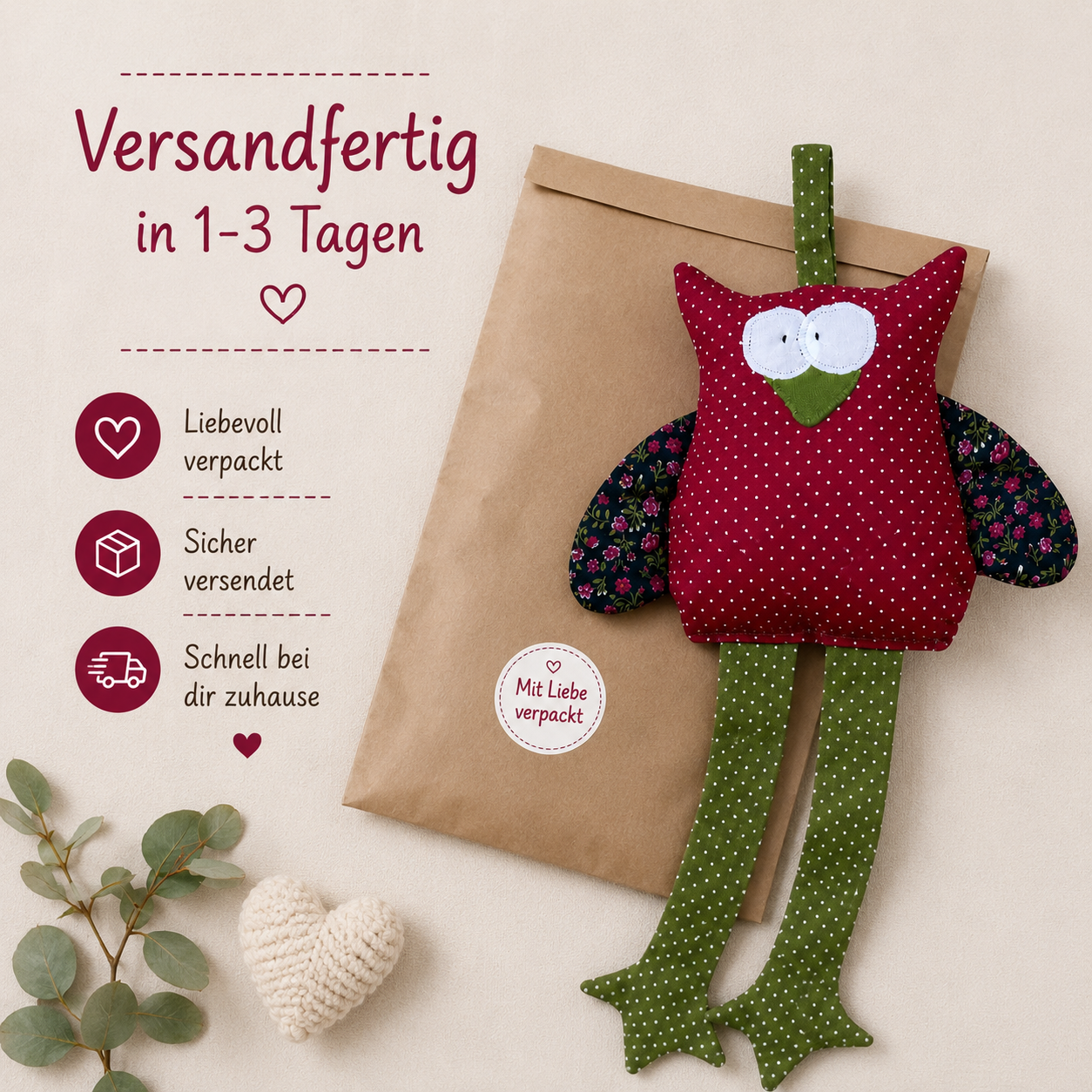 Haarspangenhalter Eule – Handmade & dekorativ für Kinderzimmer