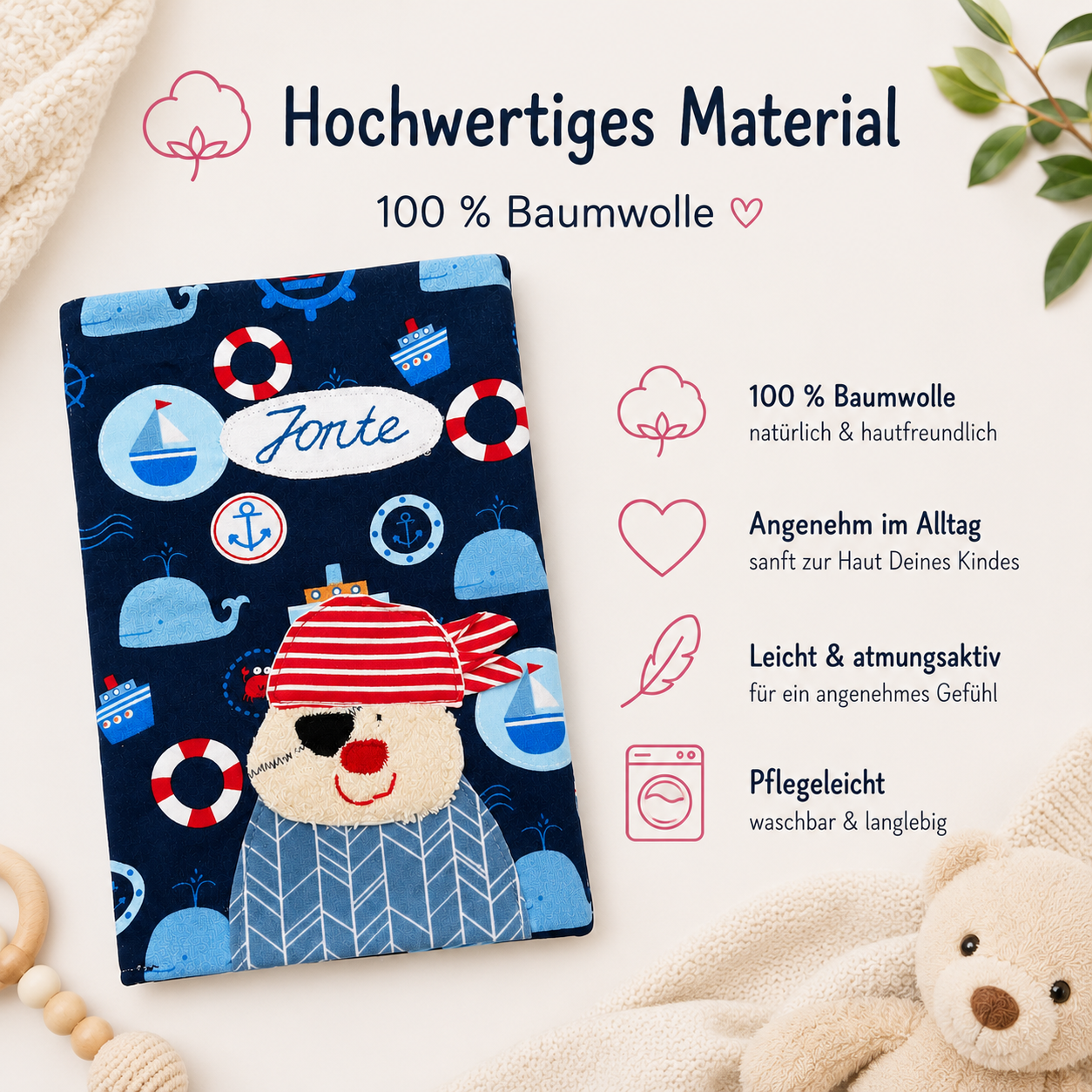 Personalisierte Hülle für U Heft | Baby Erstausstattung | Kinderuntersuchungsheft