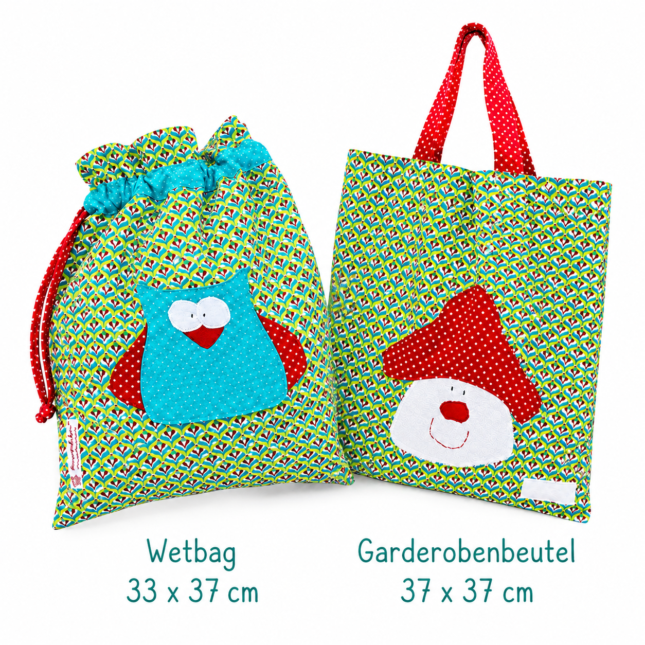 Personalisiertes KitaSet Eule – Wetbagset & Kindertasche für die Eingewöhnung Kita