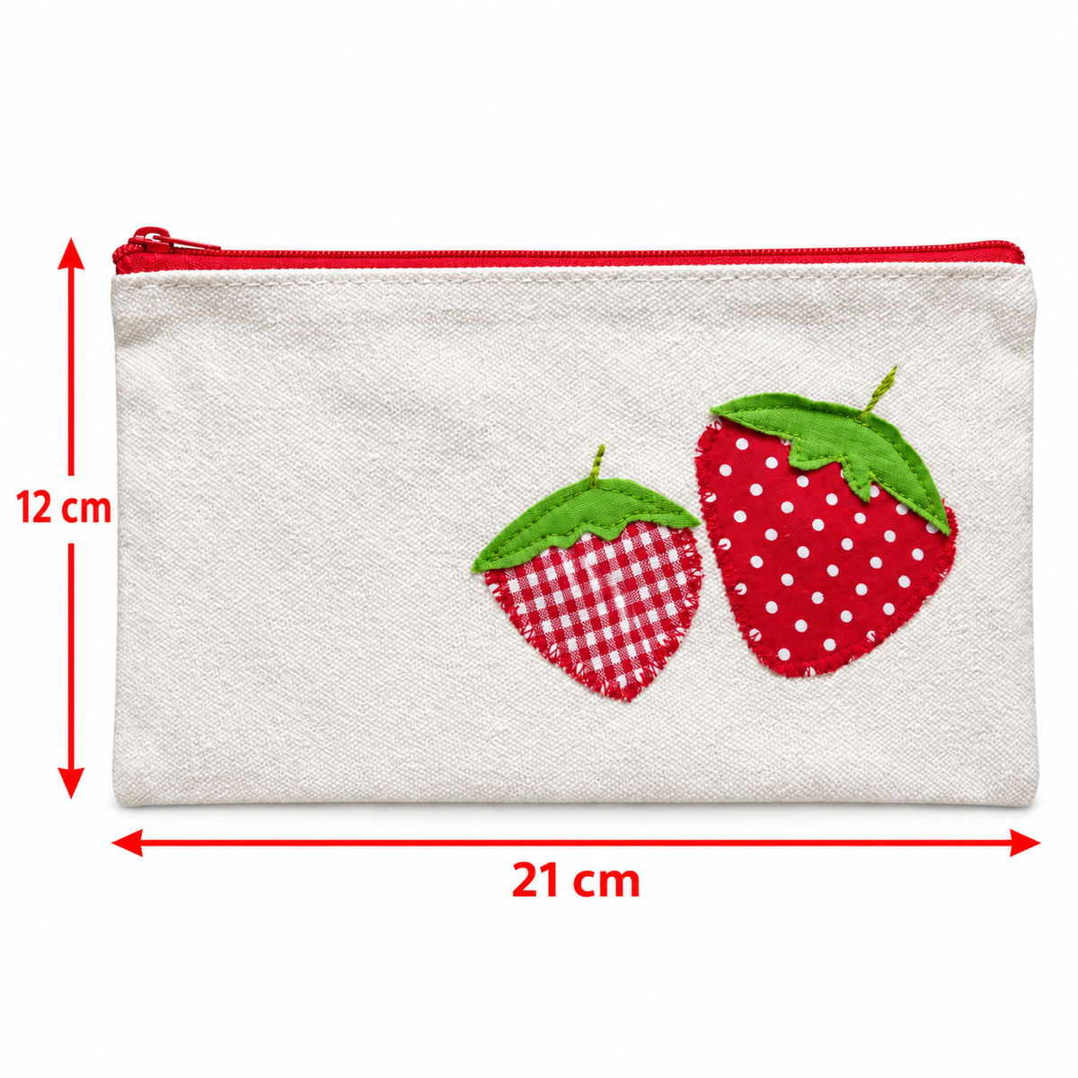 Kleine Kosmetiktasche mit Erdbeeren