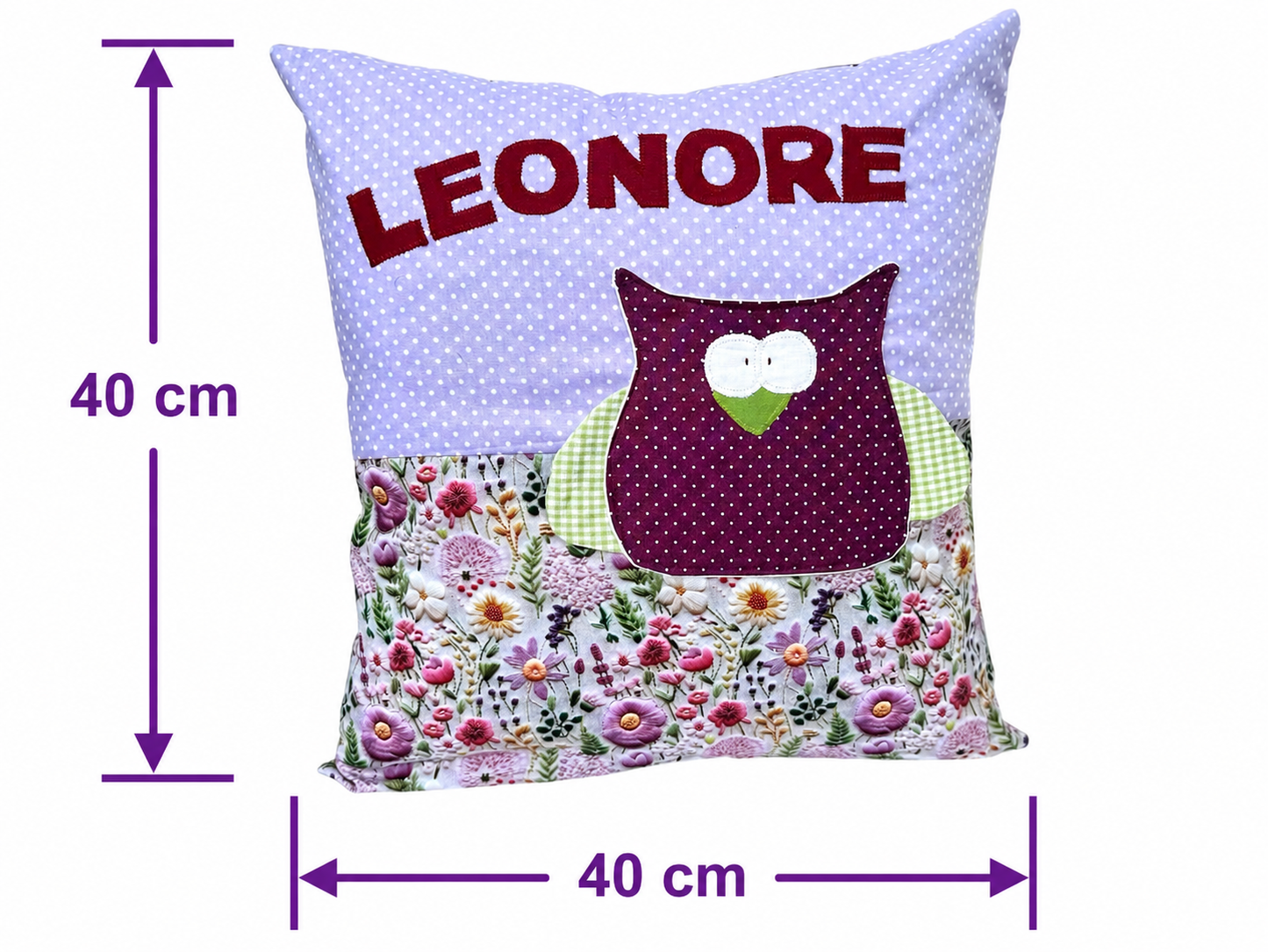 Kinderkissen Eule personalisiert – Kuschelkissen mit Namen | Geschenk zur Geburt