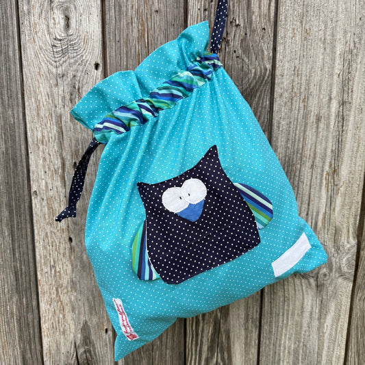 Wetbag Eule personalisiert – Wasserabweisende Nasstasche für Kita & Schwimmen