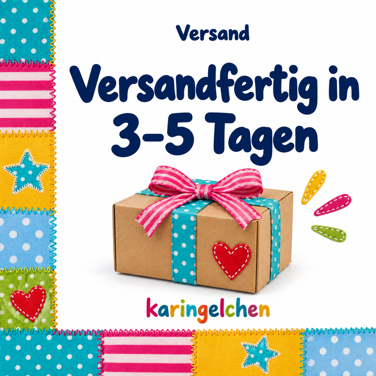 Kinderkissen mit Namen – Hund mit bunten Streifen, 40 × 40 cm