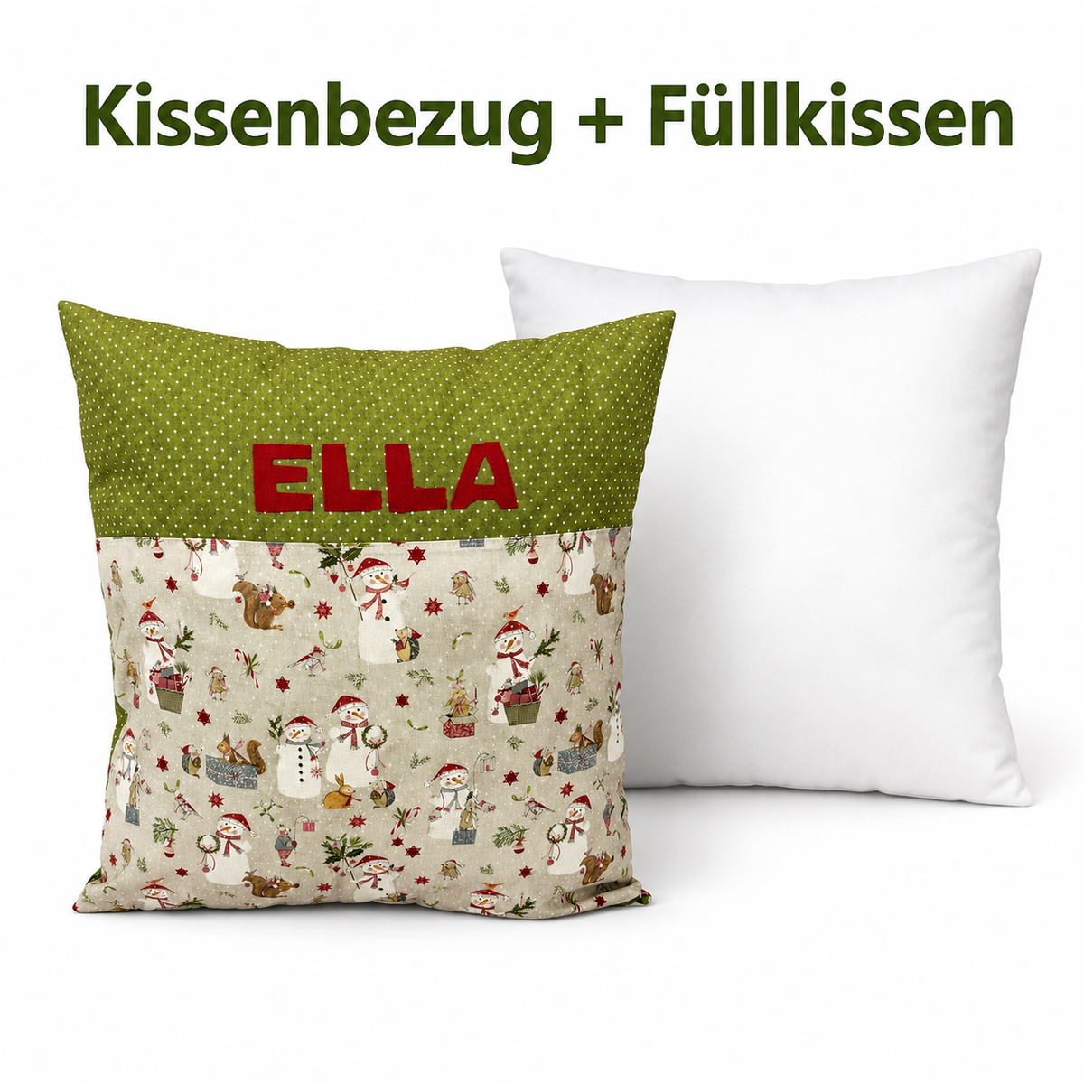 Personalisiertes Weihnachtskissen mit Namen – Winterkissen für Frauen