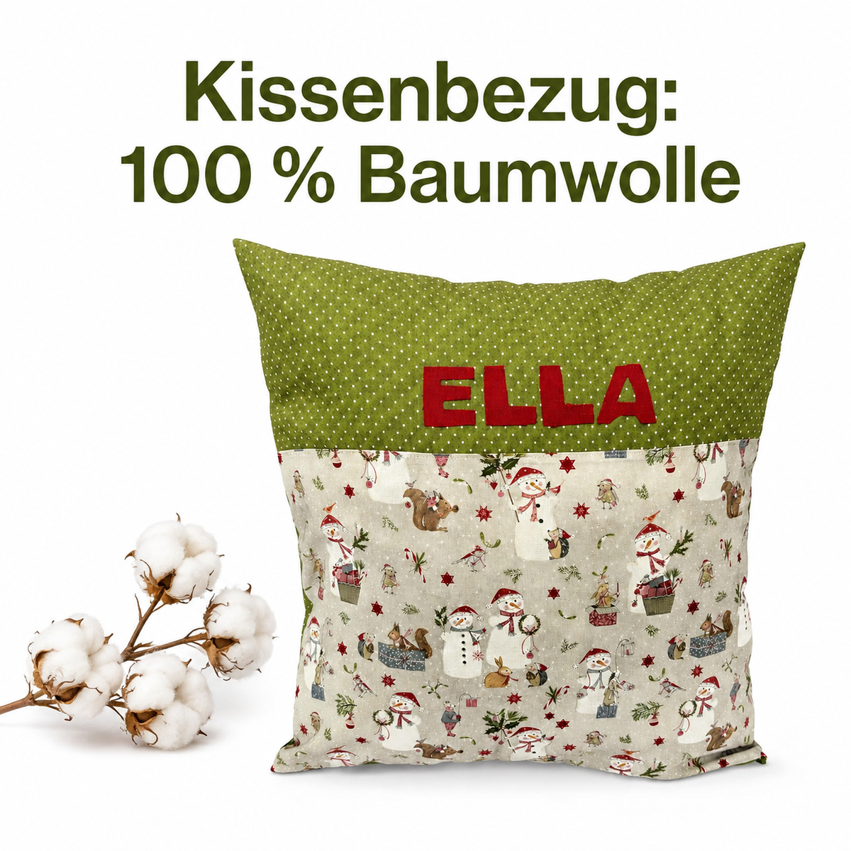 Personalisiertes Weihnachtskissen mit Namen – Winterkissen für Frauen