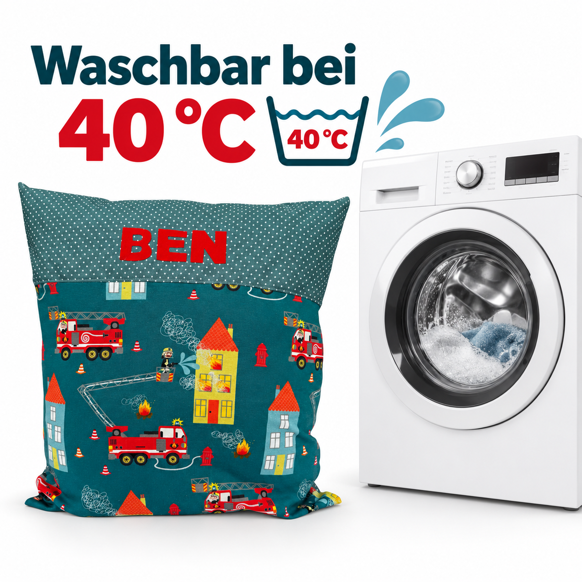 Kissen mit Namen Feuerwehr