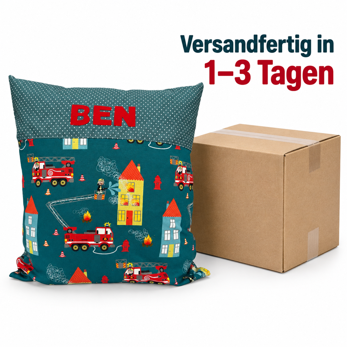 Kissen mit Namen Feuerwehr
