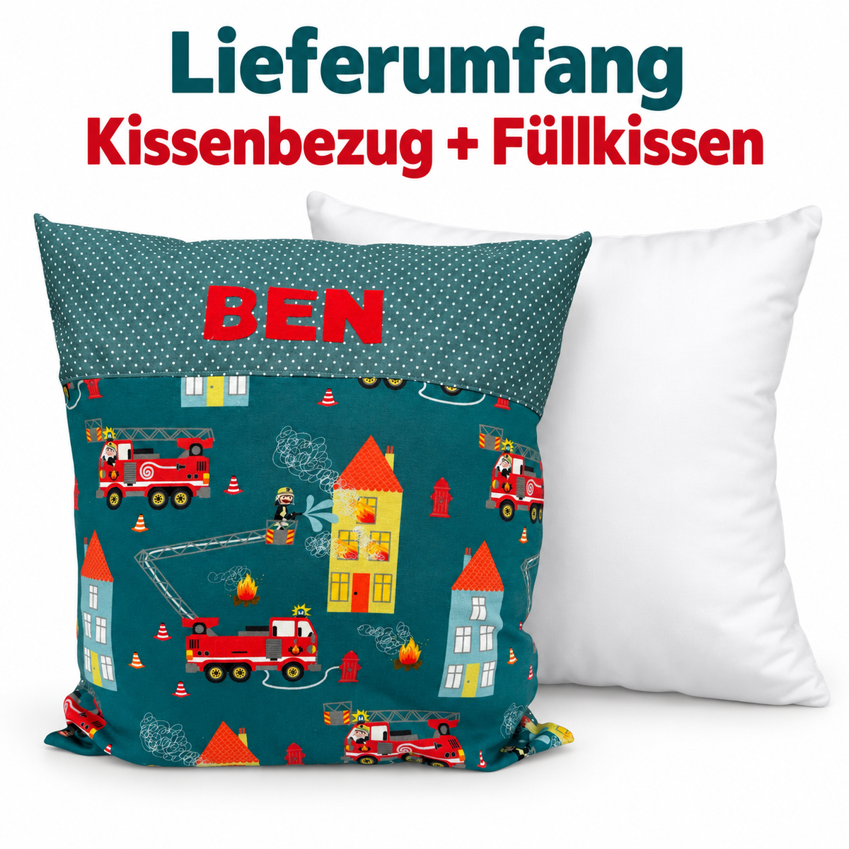 Kissen mit Namen Feuerwehr
