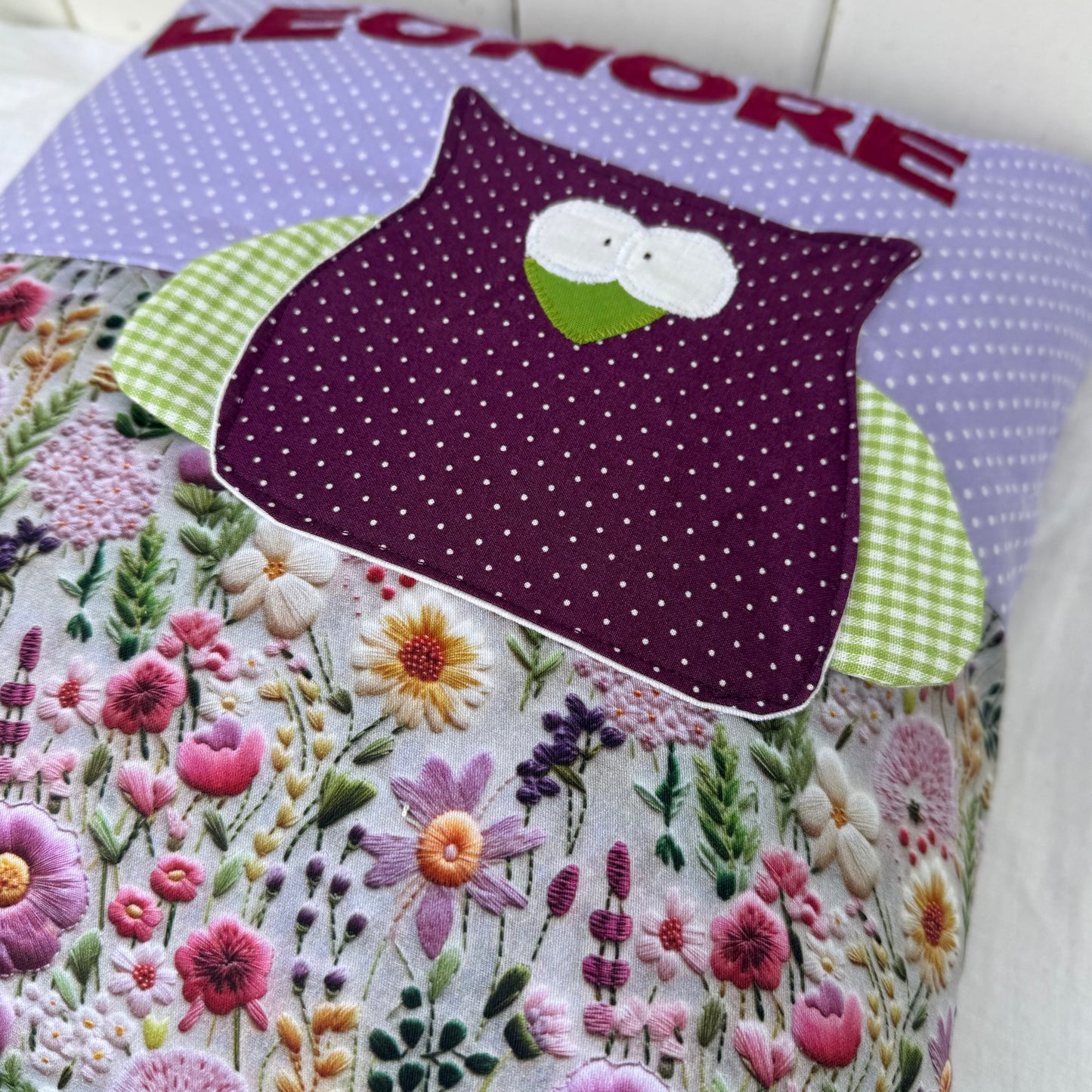 Kinderkissen Eule personalisiert – Kuschelkissen mit Namen | Geschenk zur Geburt