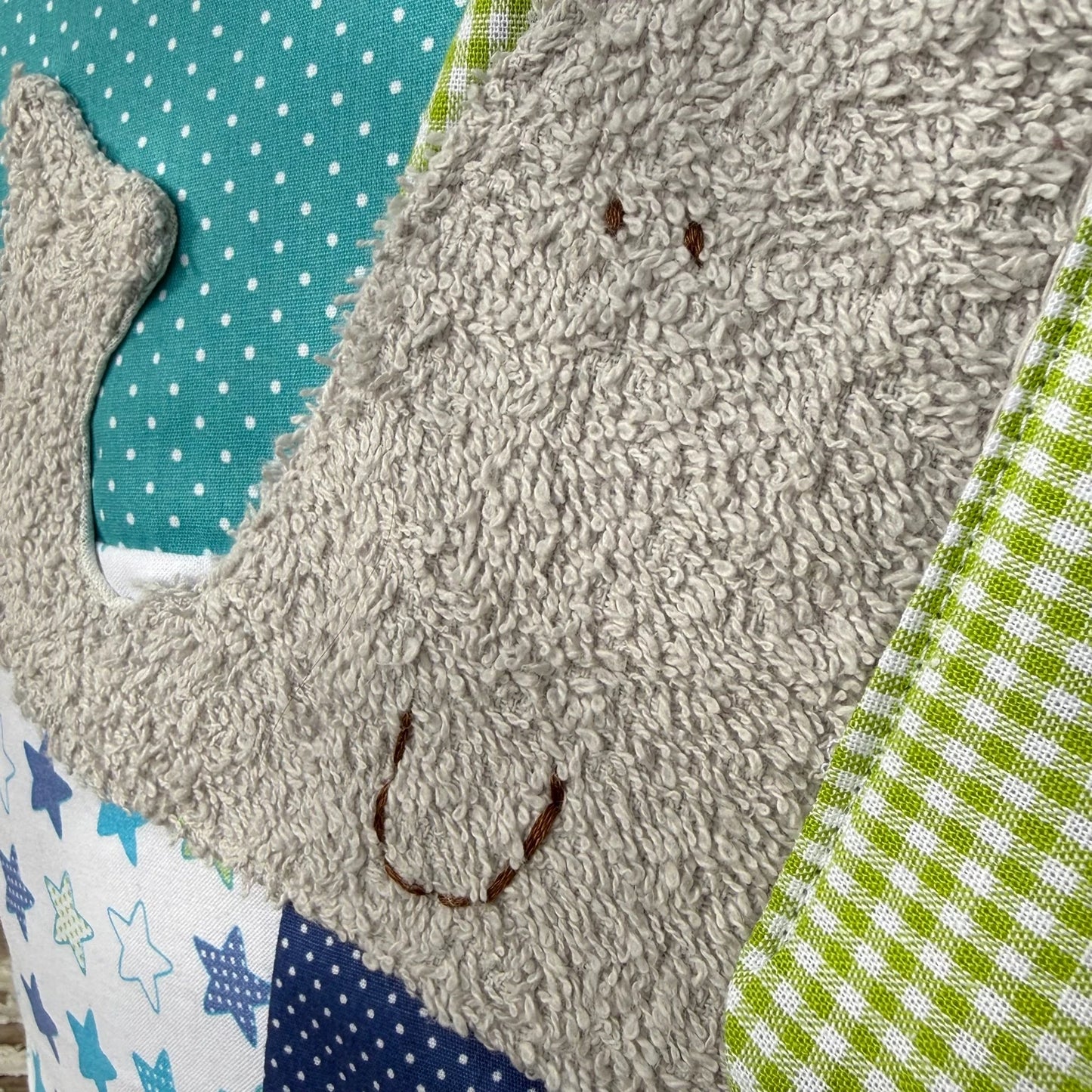 Kissen Elefant – personalisiert mit Namen | Handgenähtes Kinderkissen 40×40