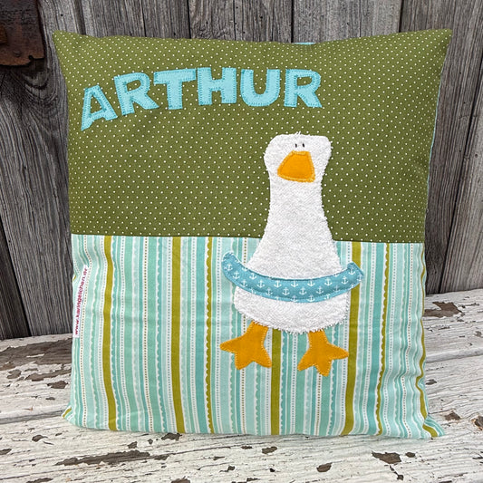 Kissen Ente – Personalisiertes Kinderkissen mit Entenmotiv
