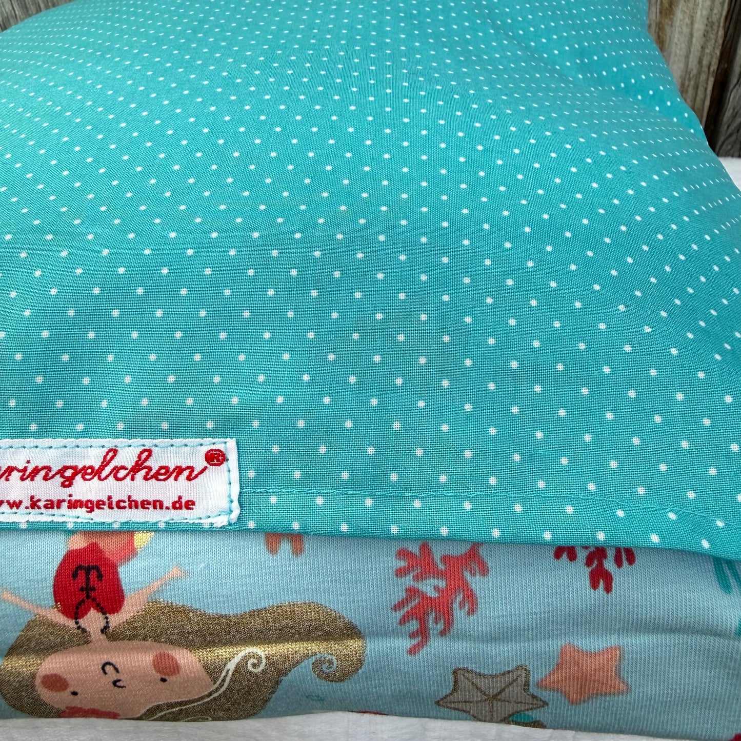 Meerjungfrau Kissen mit Namen personalisiert – Kinderkissen 40x40 cm aus Baumwolle