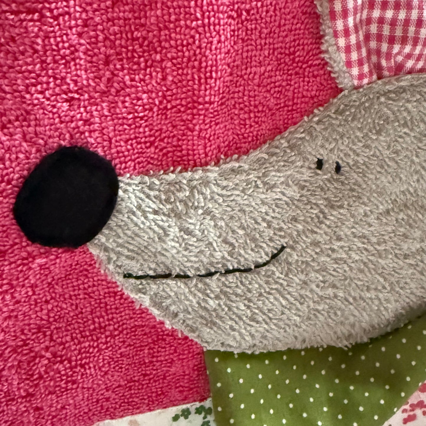 Handgemachtes Duschtuch für Kinder – Maus Motiv & Name – Rosa Handtuch Baby Geschenk personalisiert