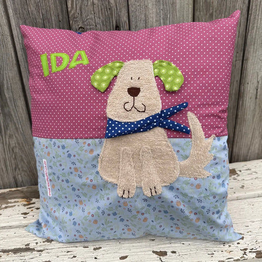 Namenskissen Hund – personalisiertes Kissen für Kinder