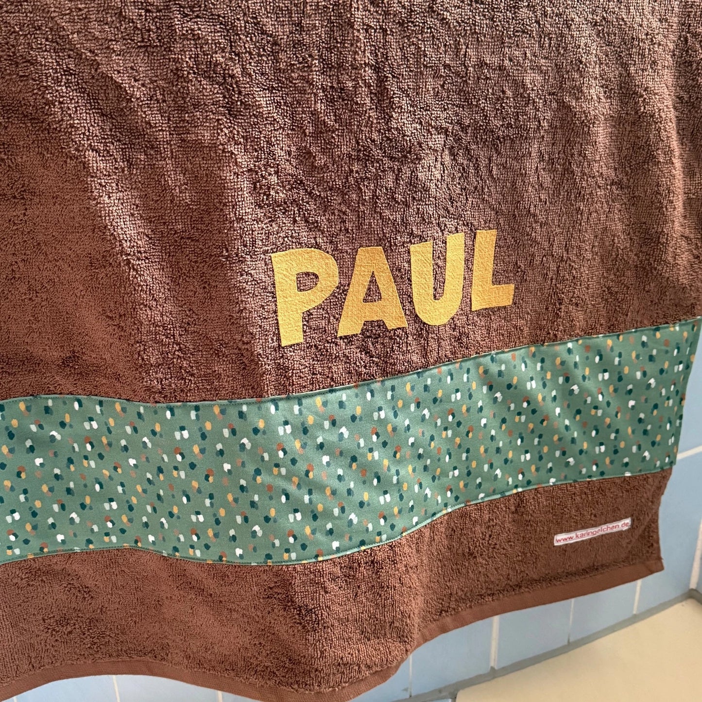 Duschtuch „Löwe“ – personalisiert, handgemacht & kuschelweich