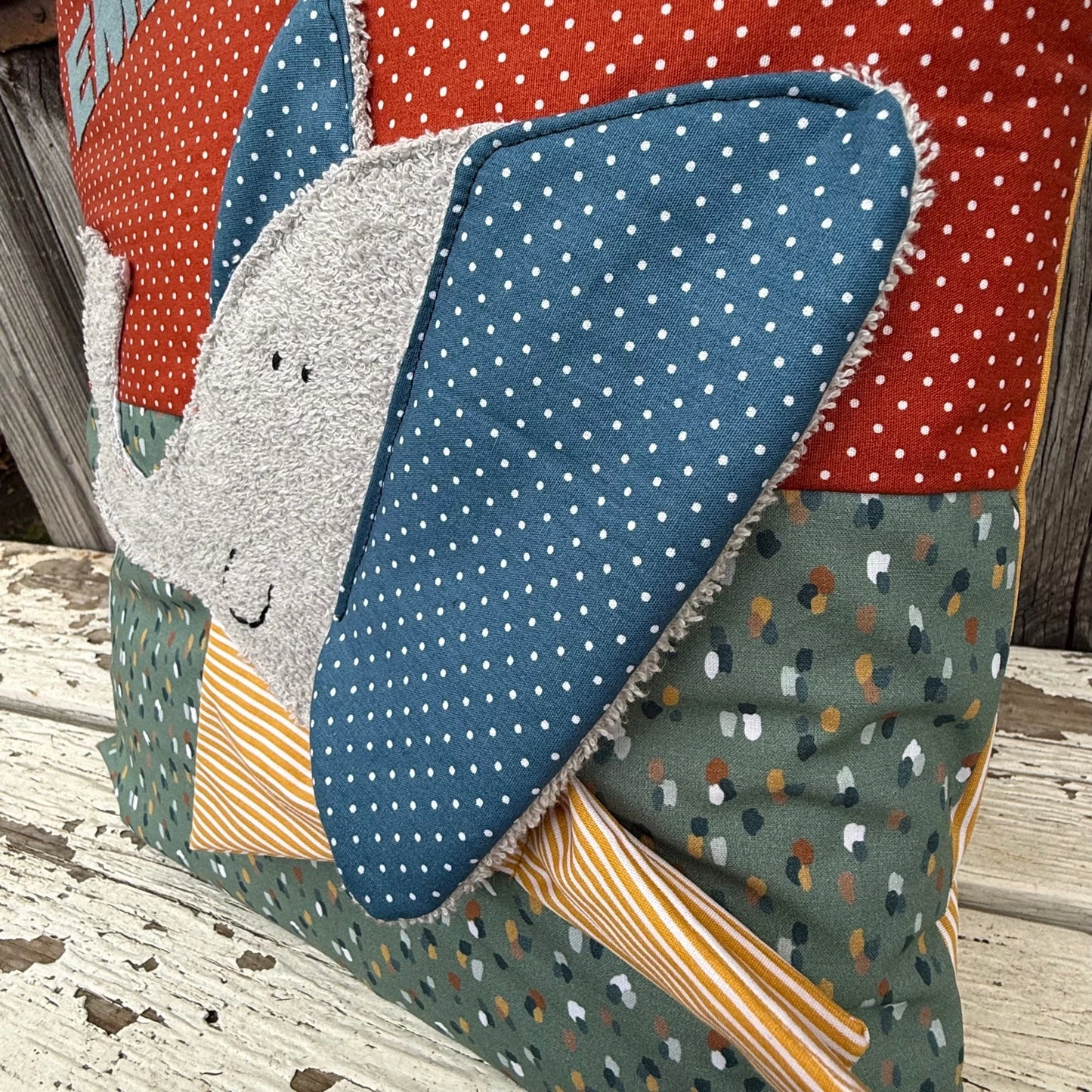 Kissen „Elefant“ – handgemacht, personalisiert & liebevoll genäht