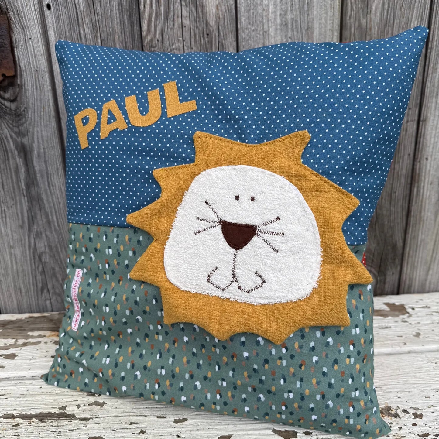 Kissen Löwe – personalisiertes Kinderkissen mit Namen | Handgemacht & Kuschelweich