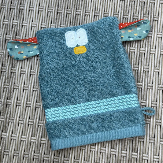 Waschhandschuh Monsterchen – handgemachter Kinder-Waschhandschuh aus Frottee | Lustig & weich