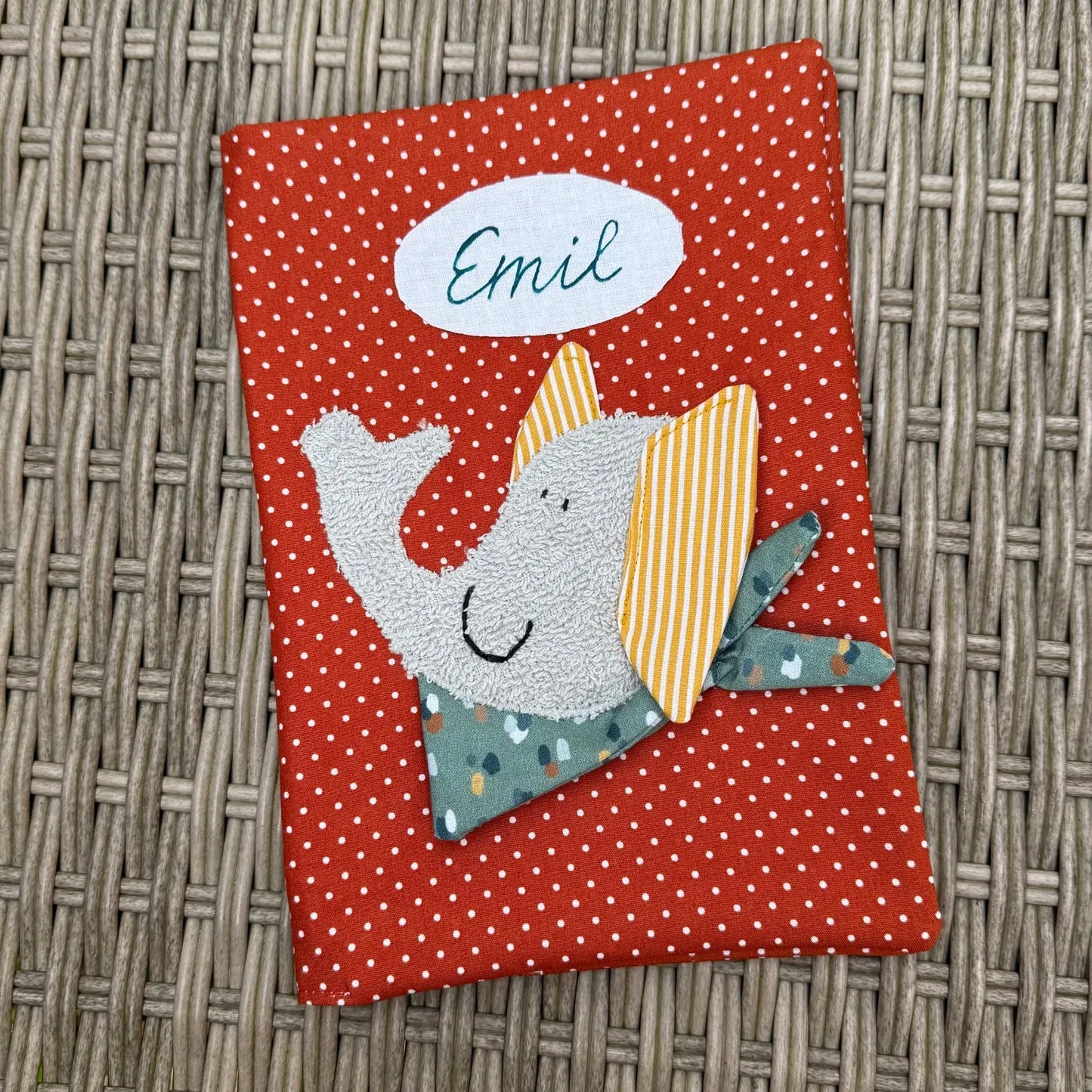 U-Heft Hülle Elefant – personalisierte Untersuchungshefthülle mit Namen | Handgemacht & liebevoll genäht