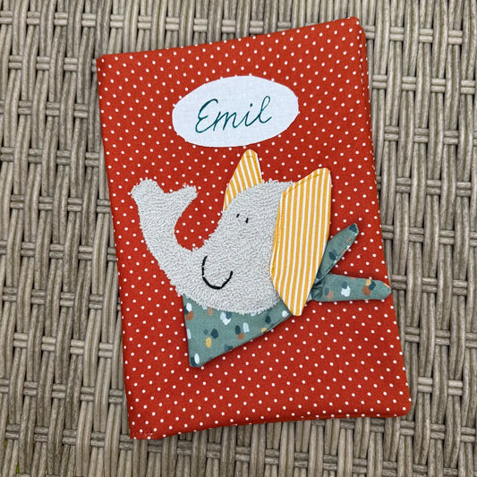 U-Heft Hülle Elefant – personalisierte Untersuchungshefthülle mit Namen | Handgemacht & liebevoll genäht