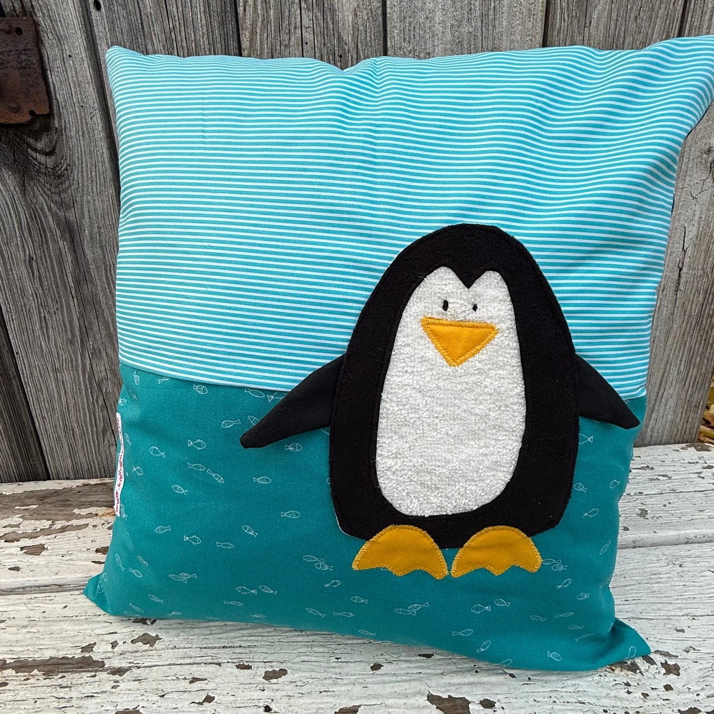 Kissen 40x40 Pinguin – Personalisiertes Kinderkissen | Handgemacht & Kuschelig