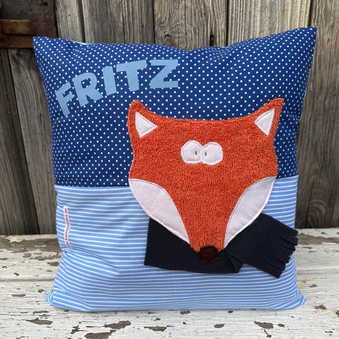 Kissen Fuchs personalisiert – Kinderkissen mit Namen, 40x40 cm