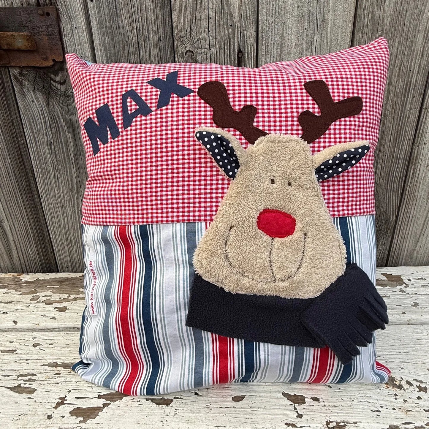 Kissen 40x40 mit Elch – Kuschelkissen für Kinder | Weihnachtskissen personalisiert