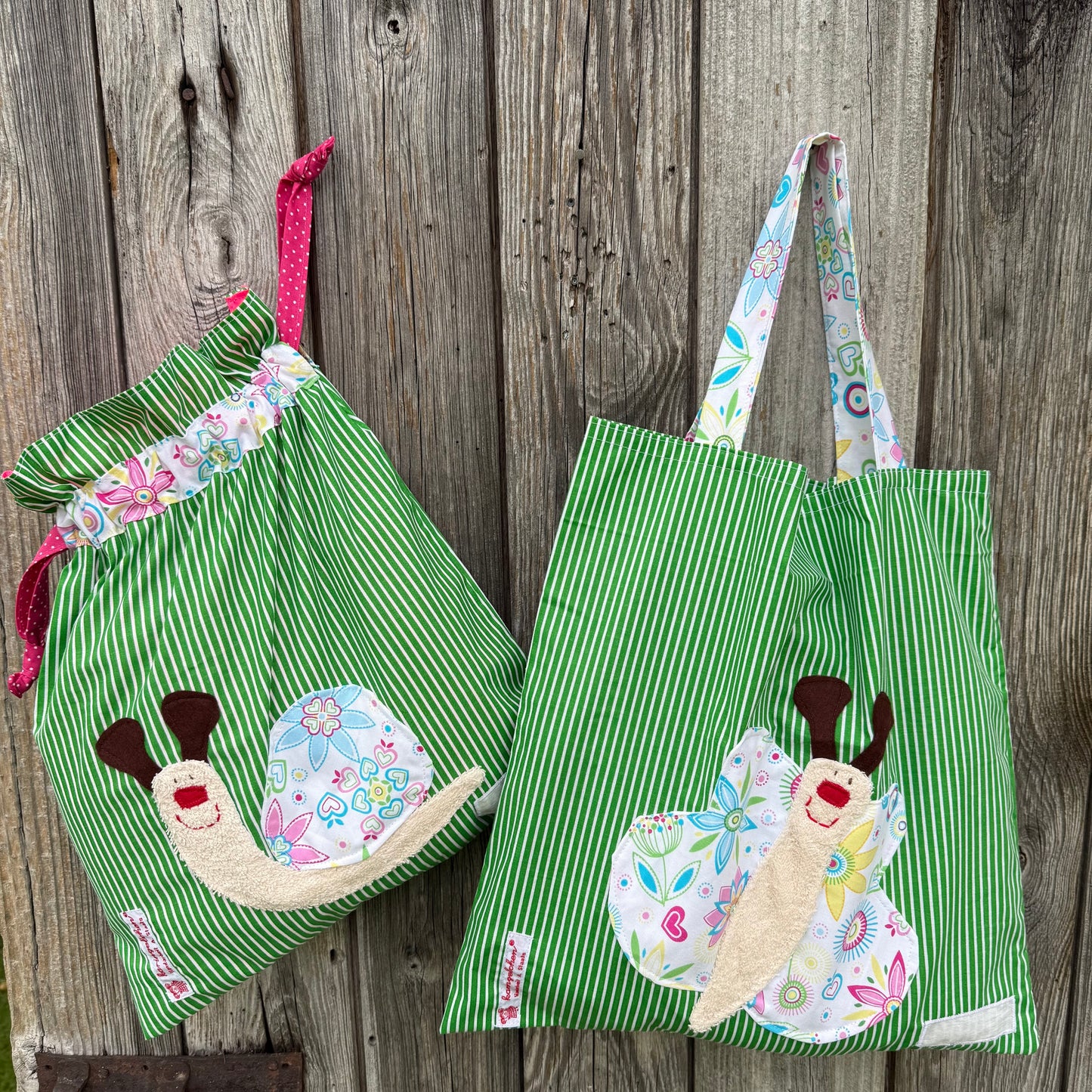 Wetbagset Mädchen Schnecke & Schmetterling – Kindergartenset mit Namen