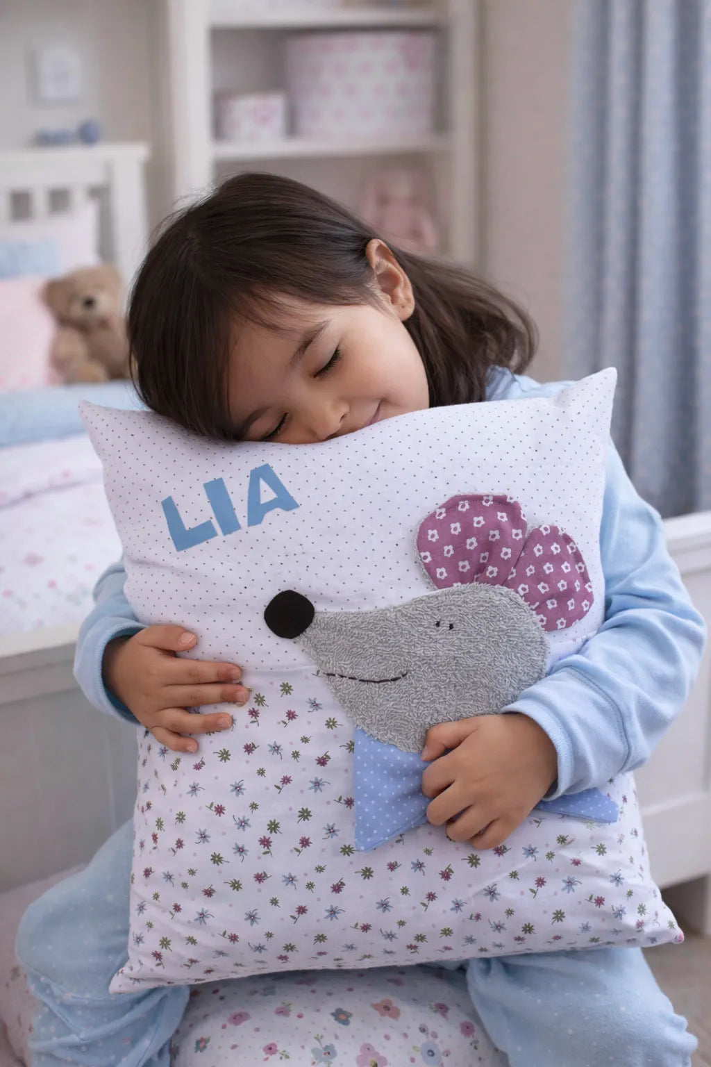 Kissen Maus, Kuschelkissen mit Namen, Kissen Maus Motiv