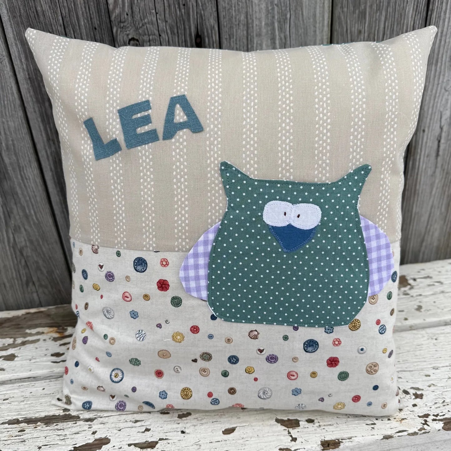 Kissen Eule personalisiert – personalisiertes Kissen für Kinder