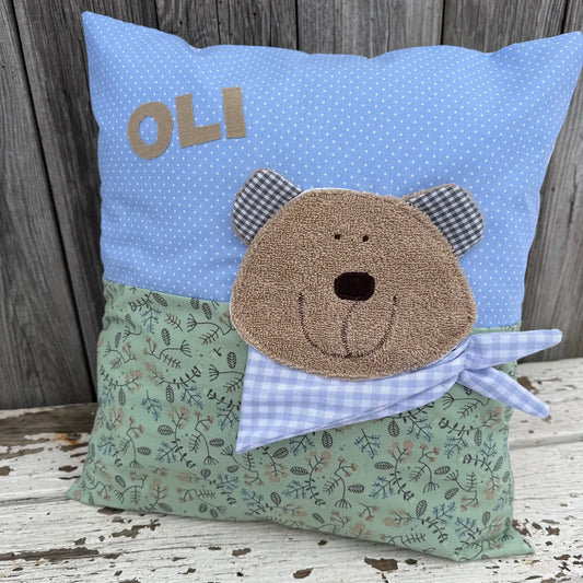 Kissen Bär – Personalisiertes Kinderkissen mit Bärenmotiv