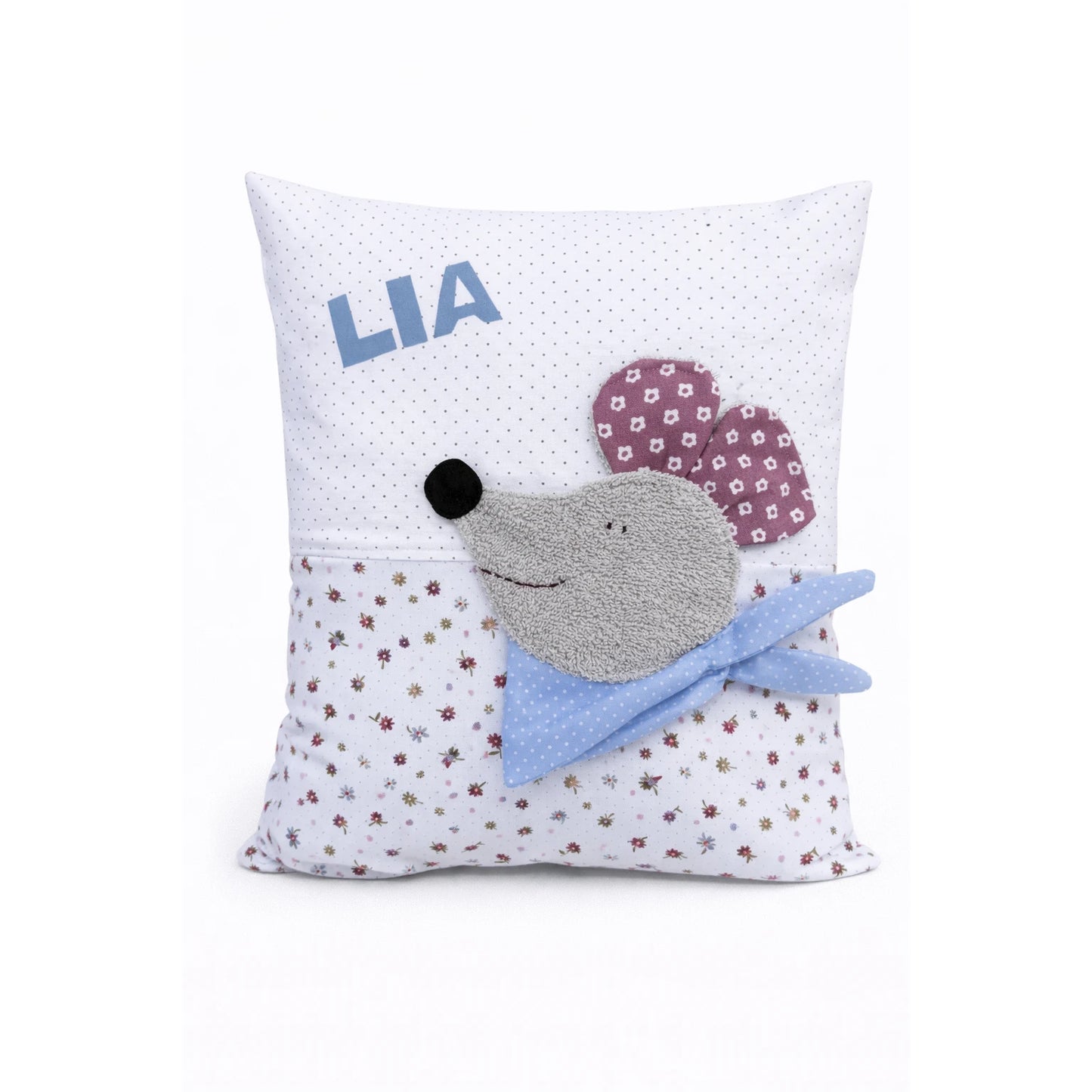 Personalisiertes Kuschelkissen Maus | Babygeschenk mit Namen | Geschenk für das Patenkind | 1. Geburtstag Geschenkidee