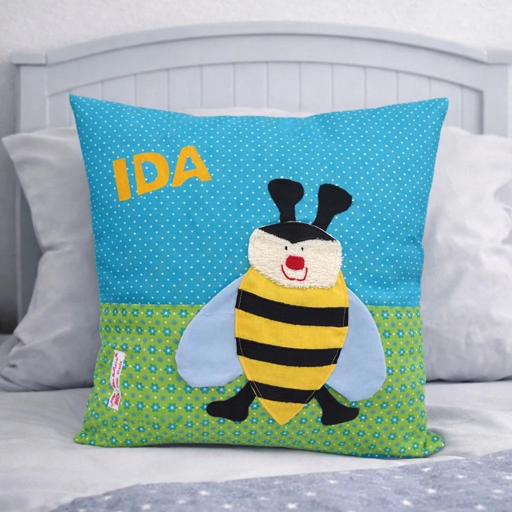 Kissen Biene personalisiert - handmade Kinderkissen mit Namen