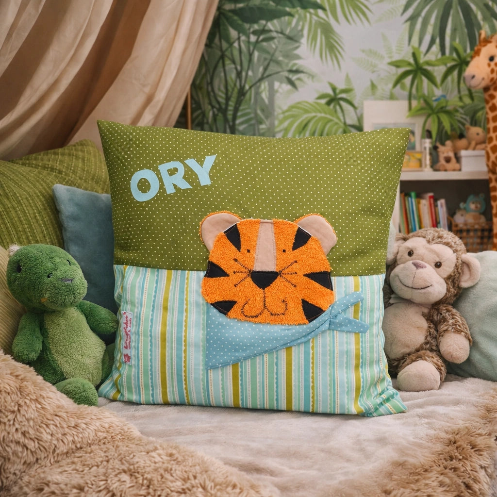Kissen Tiger personalisiert - Kinderkissen mit Namen