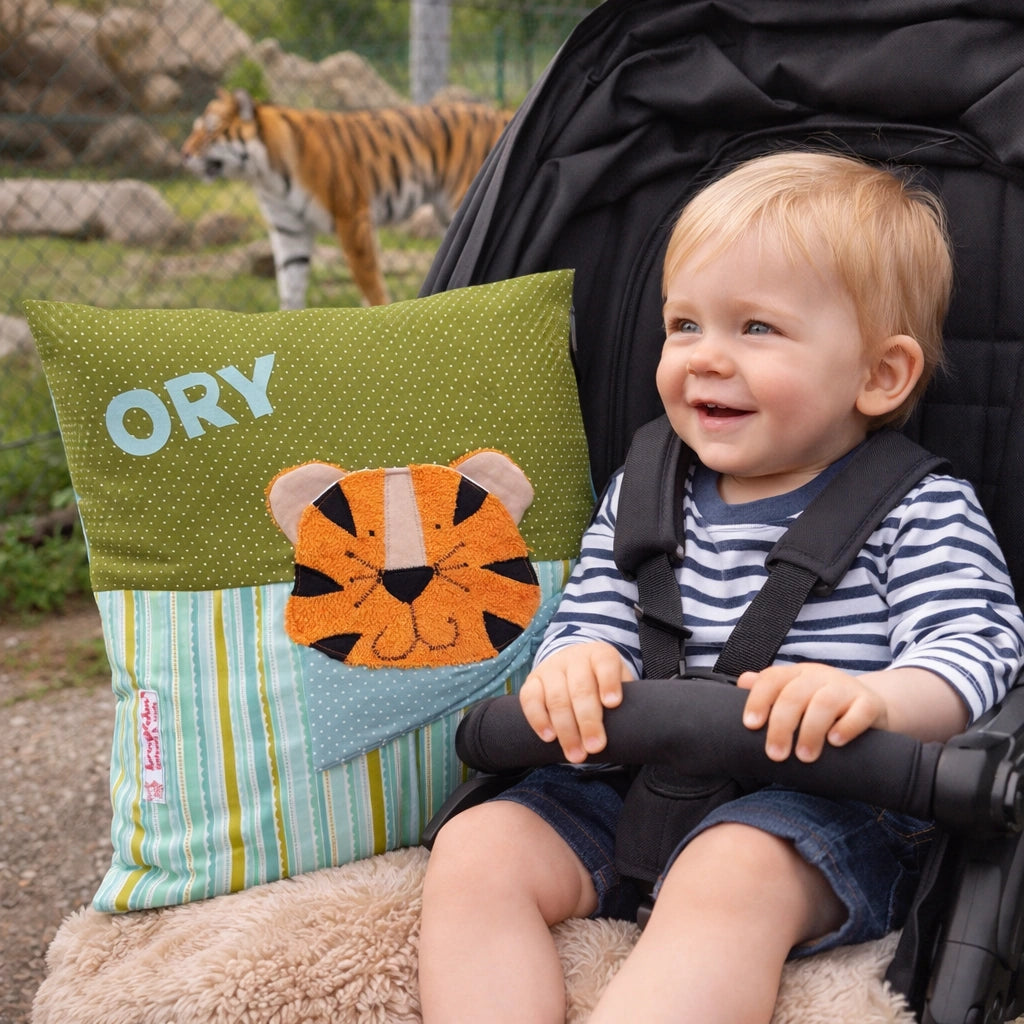 Kissen Tiger personalisiert - Kinderkissen mit Namen