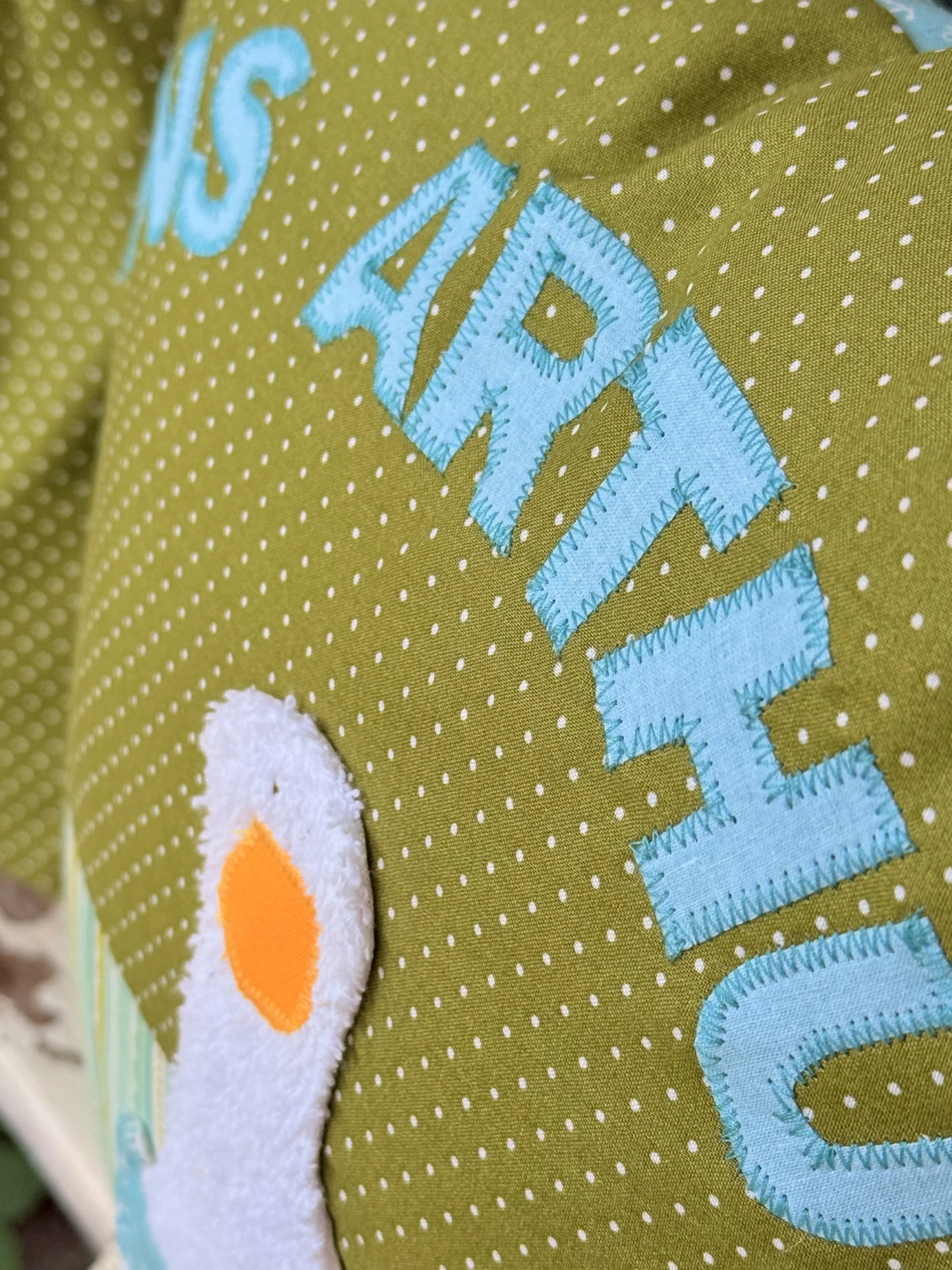 Geschenkset Ente  – Kissen & Wetbag personalisiert, Handmade