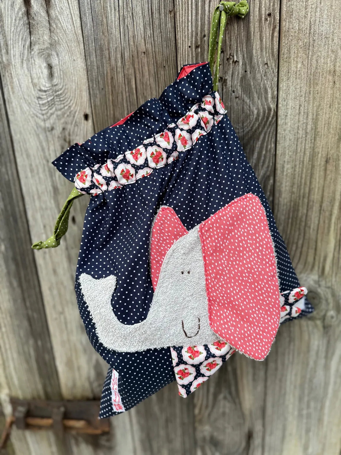 Geschenkset Elefant – Kissen & Wetbag personalisiert, Handmade