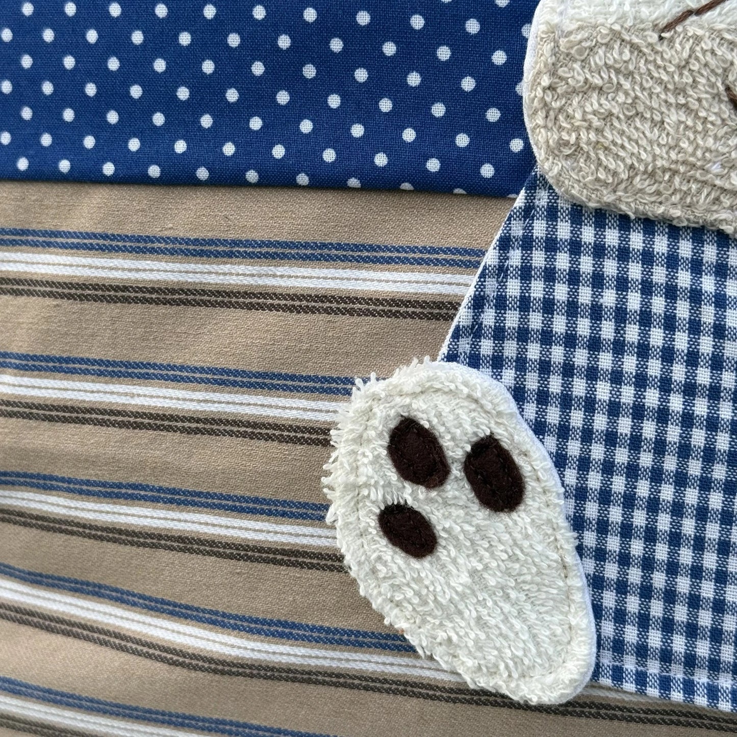 Kita-Set Hase blau/hellbraun mit Namen – Handmade Geschenk zum Kindergartenstart