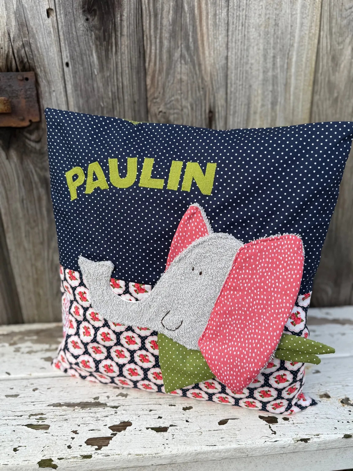 Geschenkset Elefant – Kissen & Wetbag personalisiert, Handmade