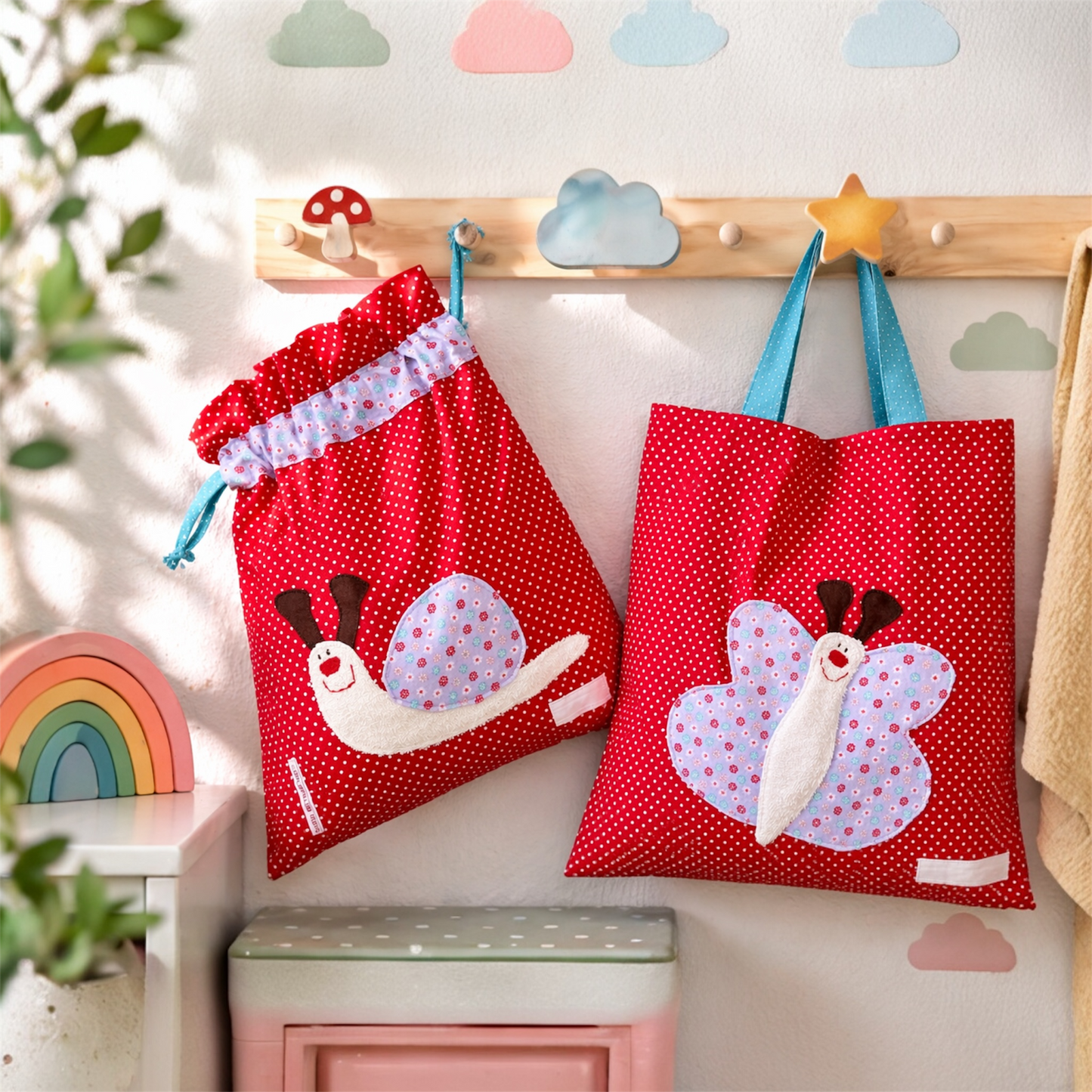 KitaSet mit Wetbag & Garderobenbeutel – handgemachtes Geschenk zum Kindergartenstart