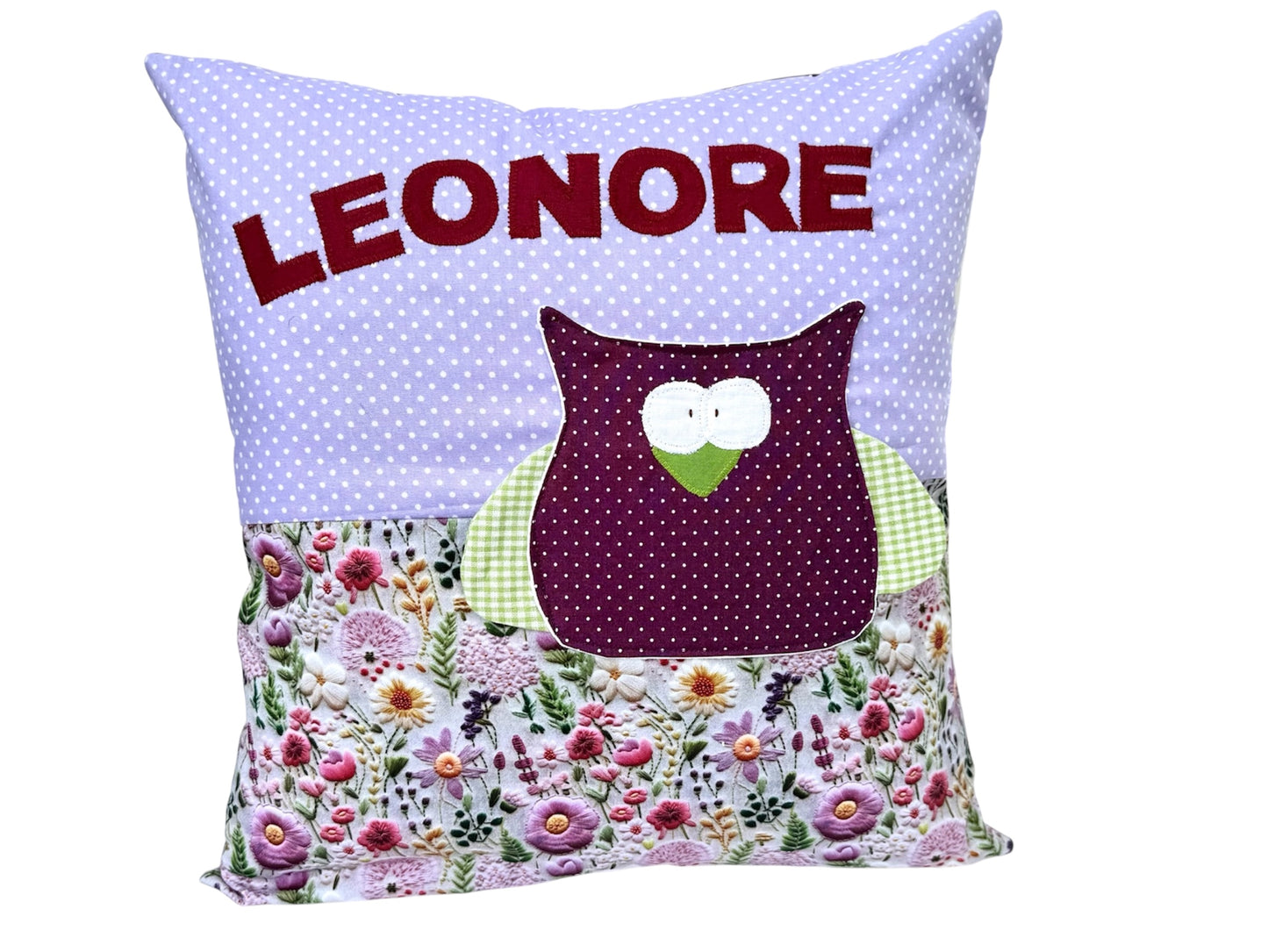 Kinderkissen Eule personalisiert – Kuschelkissen mit Namen | Geschenk zur Geburt