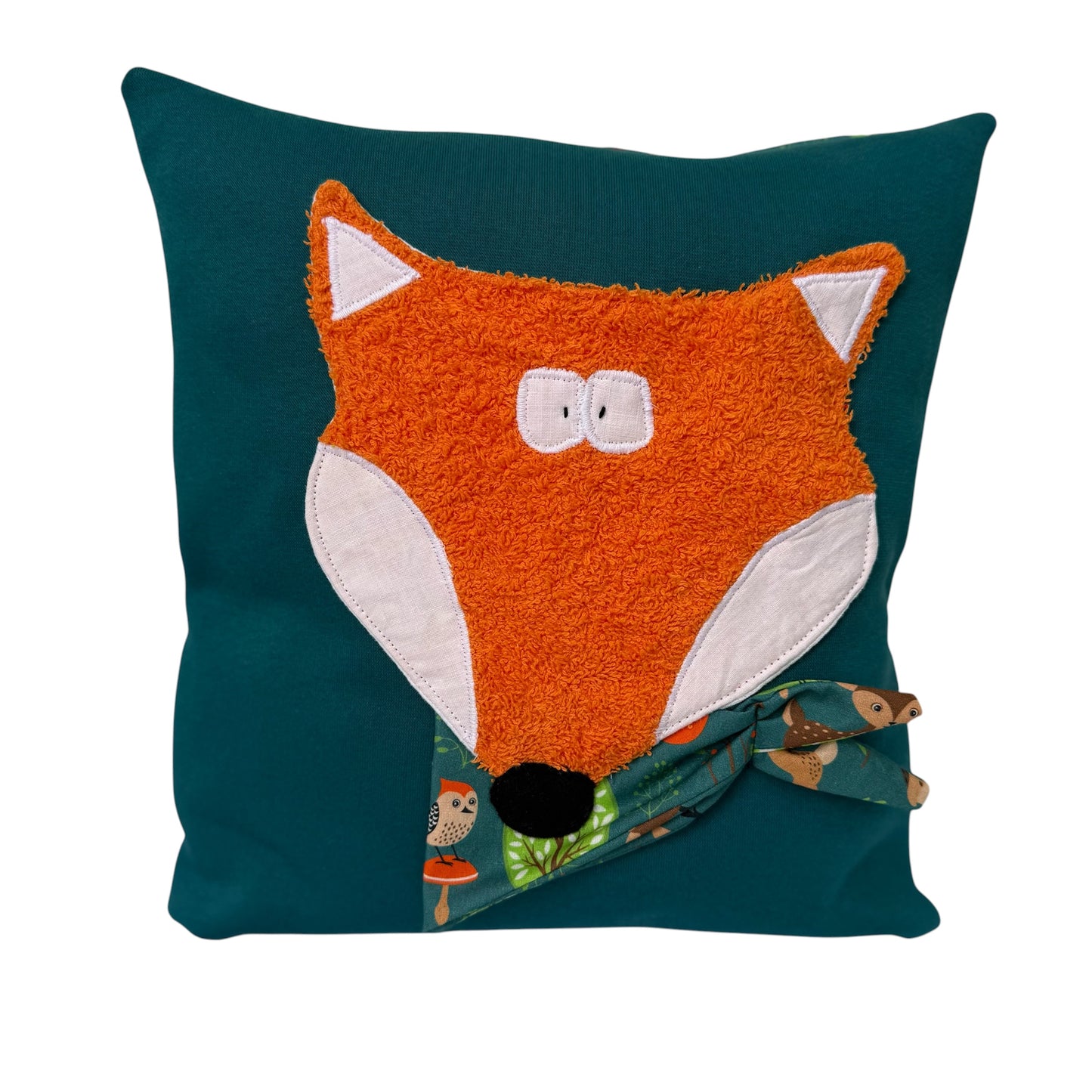 Reisekissen Fuchs 30x30 cm – Handgemachtes Kinderkissen für Auto, Urlaub & Ausflüge