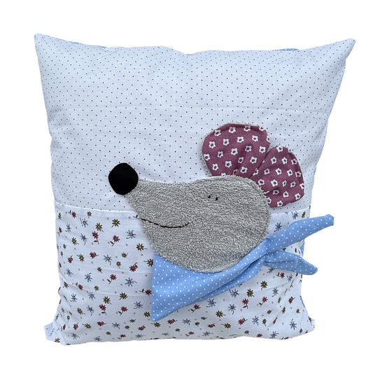 Personalisiertes Kuschelkissen Maus | Babygeschenk mit Namen | Geschenk für das Patenkind | 1. Geburtstag Geschenkidee