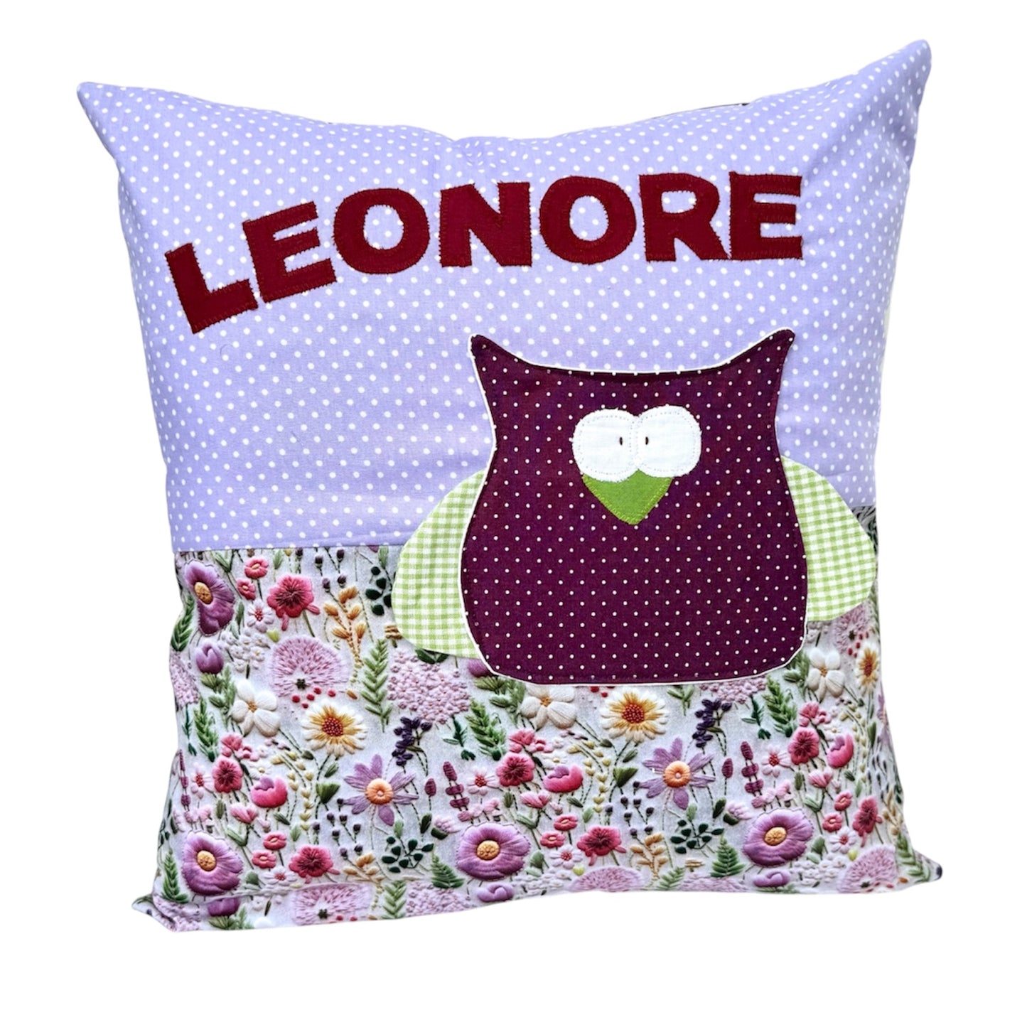 Kinderkissen Eule personalisiert – Kuschelkissen mit Namen | Geschenk zur Geburt