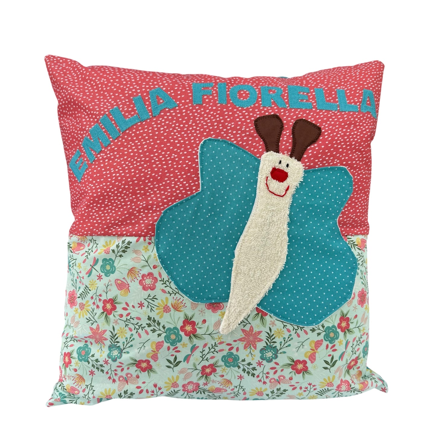 Kissen personalisiert mit Namen | Schmetterling Kinderkissen | Mädchenzimmer Deko